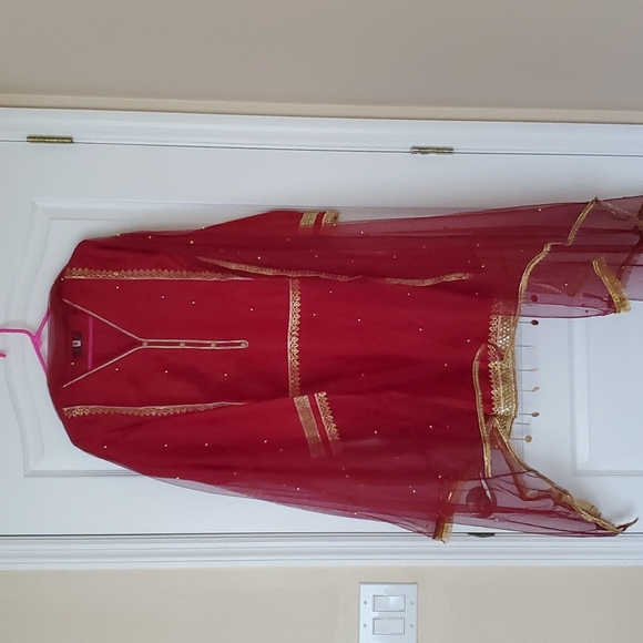 Pakistani/Indian formal Raw silk Shalwar kameez FINAL PRICE - Picture 10 of 14